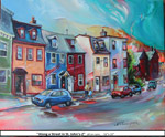 Along a Street in St. John's-2, Oil on Canvas